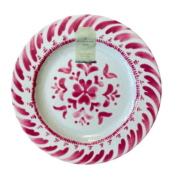 ARTISAN DE LUXE Pink White Melamine Oblong Serving Tray Platter 7 x 15 NEW - Picture 12 of 13